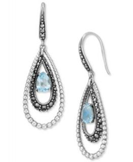 Genevieve & Grace Sterling Silver Earrings, Blue Topaz (1 5/8 ct. t.w