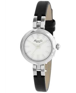 Kenneth Cole New York Watch, Womens Black Leather Strap 28mm KC2644