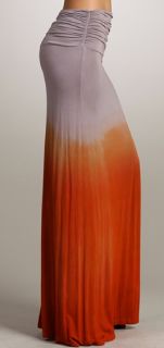 Bohemian Sunset Ombre Tie Dye Jersey Maxi Skirt Banded Foldover Hippie