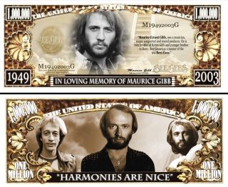 In Memory of Maurice Gibb of The Bee Gees Dollar Bill 25 $4 29