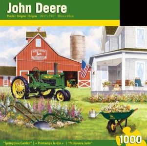 Masterpieces John Deere Springtime Garden Tractor Jigsaw Puzzle   1000