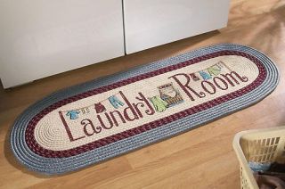 Country Laundry Room Runner Area Rug Mat Extra Long New
