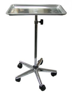 Tattoo Body Piercing Instrument Rolling Mayo Stand Chrome Center Post