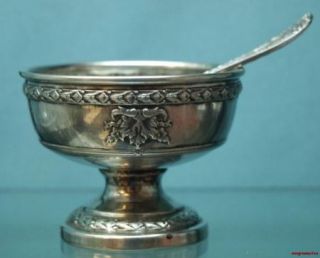 DOMINICK and HAFF Sterling Silver Footed Master Salt & Spoon MARIE