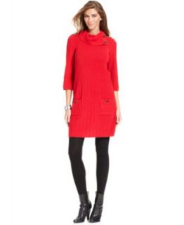 Style&co. Petite Dress, Three Quarter Sleeve Cowl Neck Sweater Dress