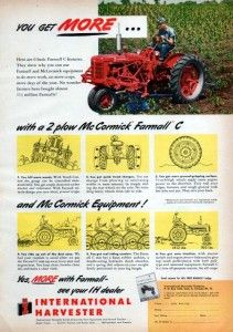 1951 McCormick Farmall C Tractor Original Color Ad