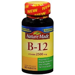 Nature Made Vitamin B 12 2500 mcg 60 Tablets Dietary Supplement