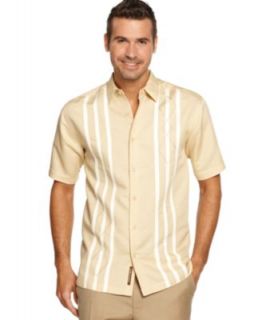 Cubavera Shirt, Palm Tree Stitch Panel Shirt   Mens Casual Shirts