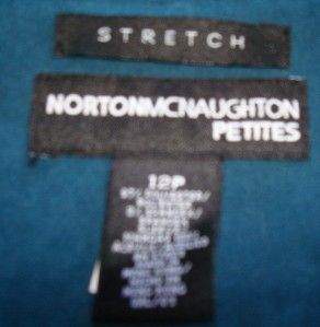 Womens Norton McNaughton Green Velour Jacket Size 12P