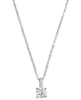 CRISLU Necklace, Platinum over Sterling Silver Cubic Zirconia Pendant