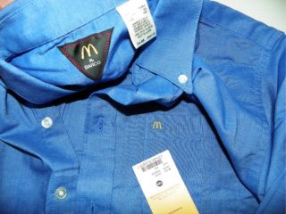 McDonalds Uniform Button Up Short Sleeve Shirt XL x Large Cotton Poly