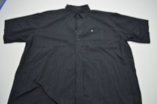 McDonalds Black Stripe Uniform Costume Button Up Shirt Size 18 2XL XXL