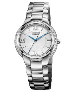 Citizen Watch, Womens Eco Drive Ciena Diamond Accent Stainless Steel