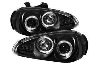 92 96 Mazda MX3 Headlights Pair Halo Projector w LEDs Car Head Lamps