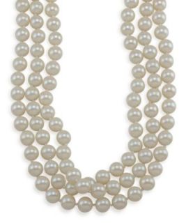 Carolee Necklace, 72 White Glass Pearl Rope