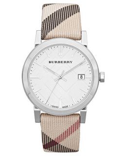 Burberry Watch, Womens Swiss Nova Check Fabric Strap 38mm BU9022