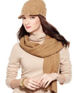 MICHAEL Michael Kors Hat and Scarf, Wool Cable Knit Newsboy & Scarf