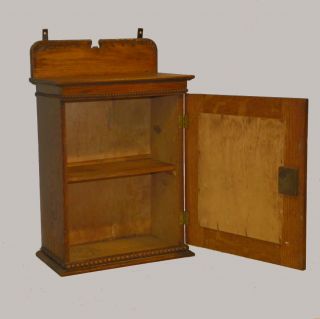 Antique Oak Medicine Cabinet with Beveled Mirror