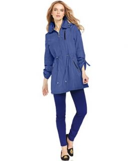 Vince Camuto Coat, Hooded Cinched Waist Anorak