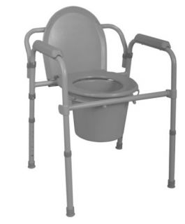 Medline 3 in 1 Steel Commode Toilet Seat Chair New