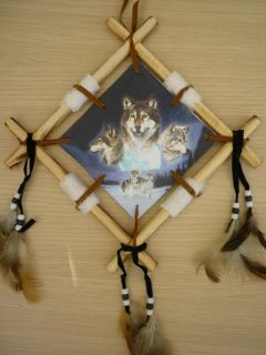 Wolf Wolves Wall Hanging Native American Interest