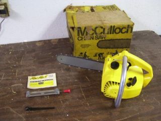 Vintage Mini Mac McCulloch Chainsaw with original Box, Manual, almost