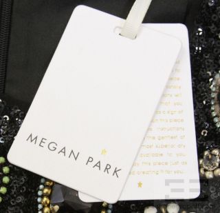 Megan Park Black Sequined Short Sleeve Jeweled Dress Size 2 New $840