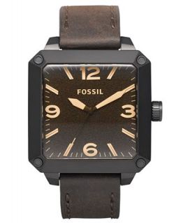 Fossil Watch, Mens Dark Brown Leather Strap 44x44mm JR1337
