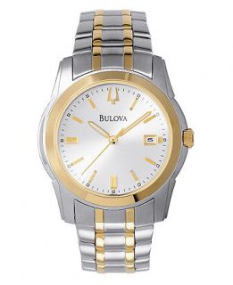 Bulova Watch, Mens Two Tone Stainless Steel Bracelet 40mm 98H18   All