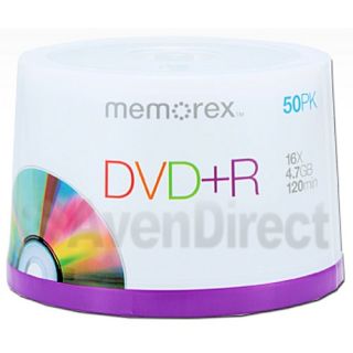 100 New Memorex 16x Silver Logo Blank DVD R Plus R Media Fast USPS