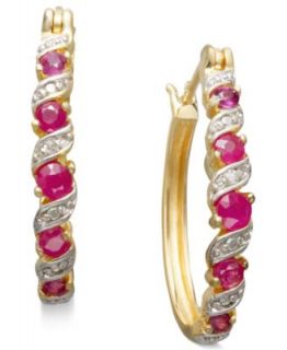 Victoria Townsend 18k Gold over Sterling Silver Earrings, Ruby (3/4 ct