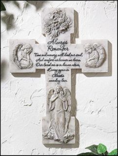 Grieving Angel Memorial Cross Always Remember Sympathy Gift