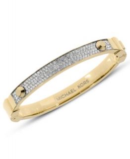 Michael Kors Ring, Gold Tone Pave Crystal Buckle Ring