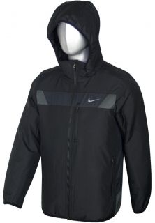 New Mens Nike Intensity Black Full Zip Detachable Hooded Top Jacket