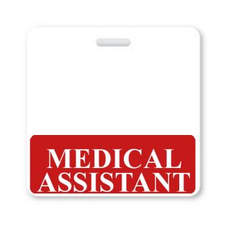 Medical Assistant Horizontal ID Badge Buddy with Red Border BB
