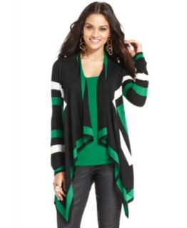 INC International Concepts Cardigan, Long Sleeve Draped Open Front