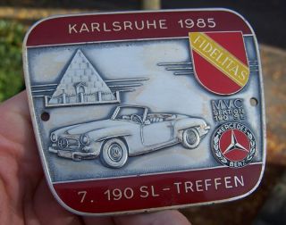 MERCEDES BENZ 190 SL CLUB GERMANY MEETING 1985 Badge KARLSRUHE   Rare