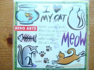 New I Love My Cat Set of 9 by Hero Arts Rubber Stamp