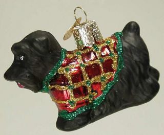 Merck Familys Xmas Ornament Black Scotty Dog 6578470