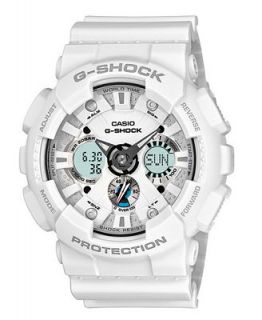 Shock Watch, Mens Analog Digital Matte White Resin Strap GA120A 7A