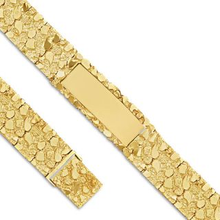 Mens Nugget ID Plate Bracelet in 14k Solid Yellow Gold 8 5 29 3mm 93