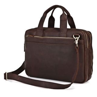 Mundial Executive Messenger Shoulder Bag Distressed Brown Leather