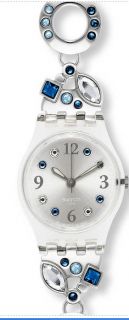 Swatch LK320G menthol tone blue silver stainless steel strap silver