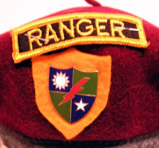 Army Ranger Beret Patch Pin Merrills Marauders