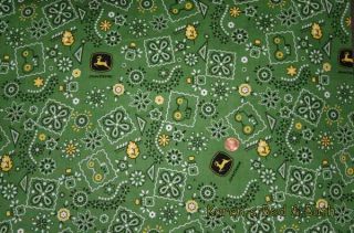 Fabric Shower Curtain Sewn from John Deere Green Paisley Cotton Print