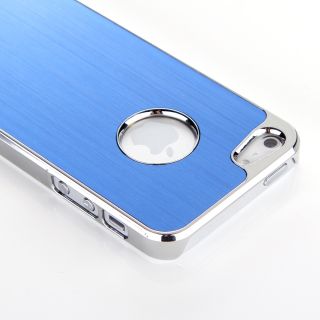 Blue Luxury Brushed Metal Aluminum Chrome Hard Case for iPhone 5 5g