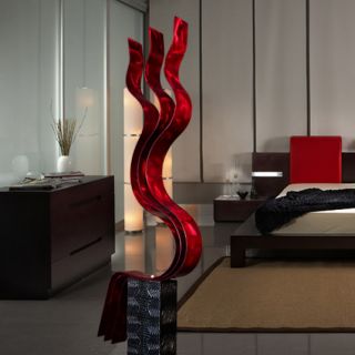 Abstract Red Painted Metal Art Sculpture Red Transitions