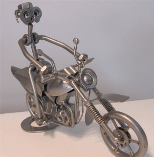 Nuts Bolts Metal Motorcycle Bike Sculpture