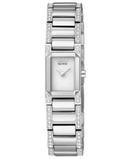 Citizen Watch, Womens Eco Drive Stainless Steel and Crystal Bracelet