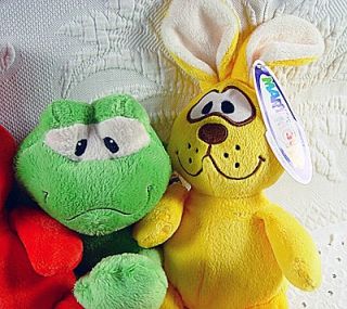velour frogs rabbits toys hobbies stuffed animals green orange yellow